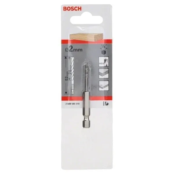 Свредло за дърво шестостенна опашка на Bosch 2.0 mm
