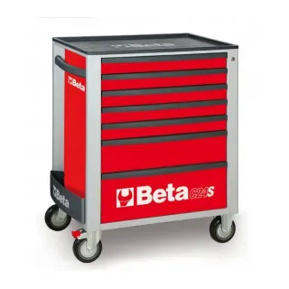 Количка за инструменти BETA, 7 чекмеджета, с комплект от 309 бр. инструменти, червен цвят