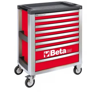 Количка за инструменти BETA, 8 чекмеджета, червен цвят