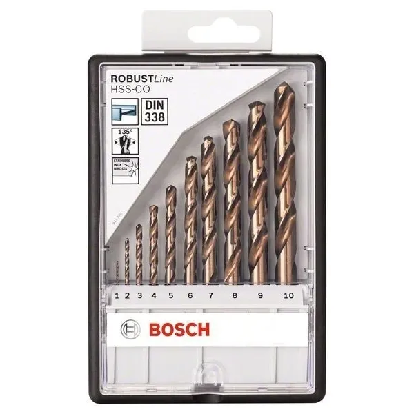 Свредла HSS-Co за метал на Bosch - 10 броя в кутия