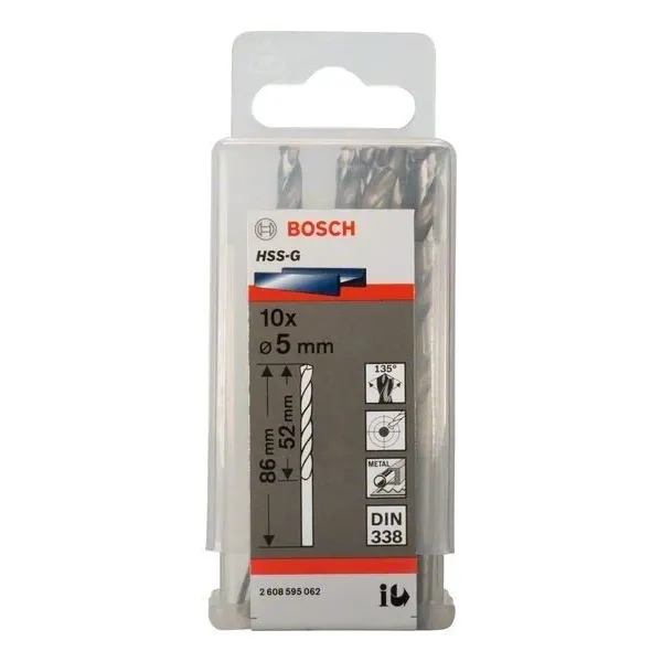 Свредло HSS-G за метал на Bosch 5.0 mm комплект 10 броя