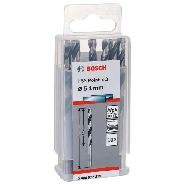Свредло HSS за метал PoinTec 5.1 mm на Bosch комплект 10 бр.