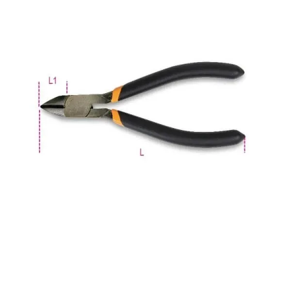 Режещи клещи диагонални с черни PVC дръжки Beta Tools 1081