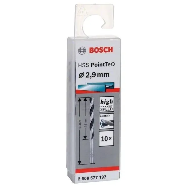 Свредло HSS за метал PoinTec 2.9 mm на Bosch комплект 10 бр.